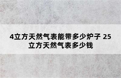 4立方天然气表能带多少炉子 25立方天然气表多少钱